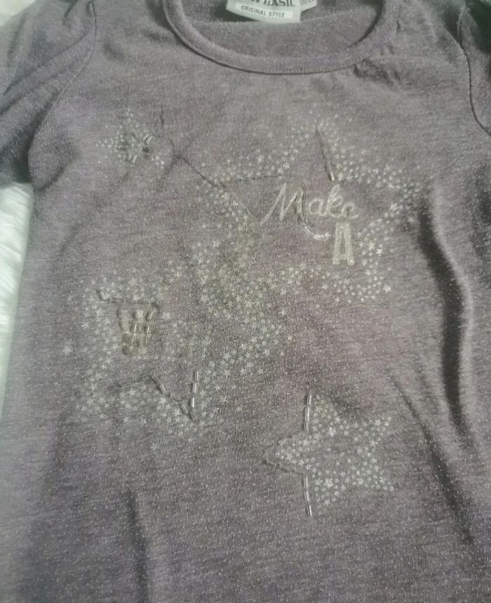 T-shirt manches longues "make a wish" new basic 8 ans - photo numéro 2