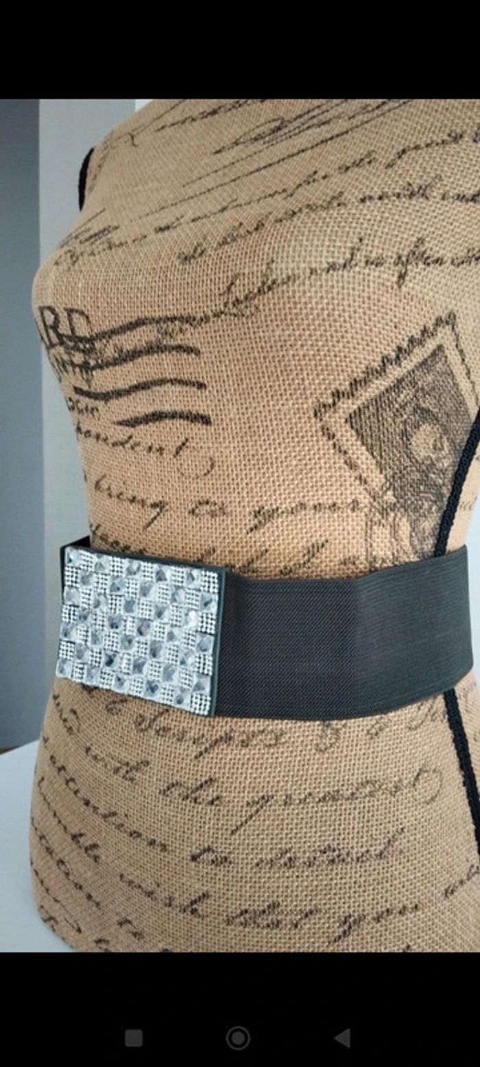 Ceinture élastique verte argenté femme 80 cm - photo numéro 5