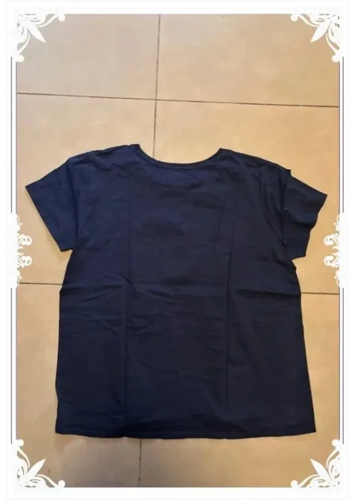 🧢 T-shirt femme bleu marine "Parfaite avec de petits défauts" - Taille 2XL - photo numéro 5