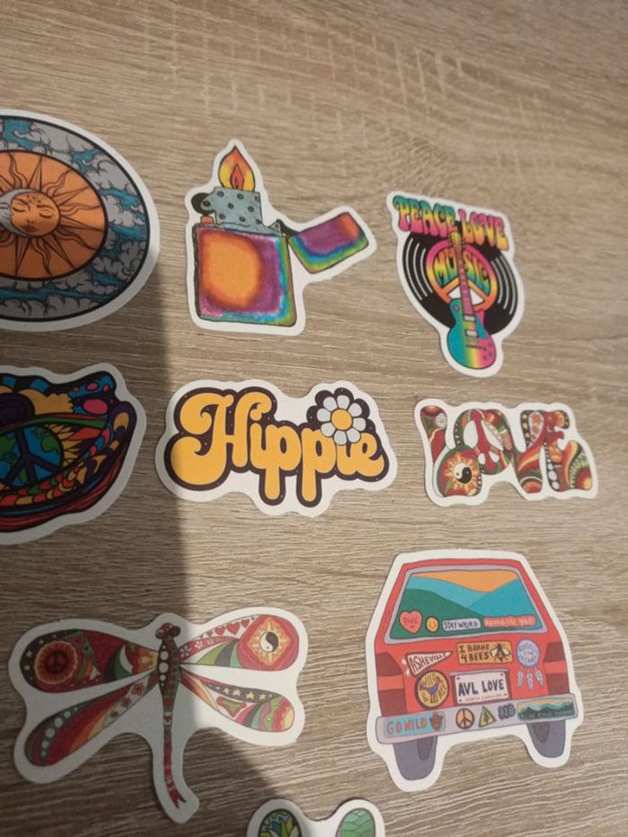 Grands autocollants hippie good vibes love - photo numéro 6