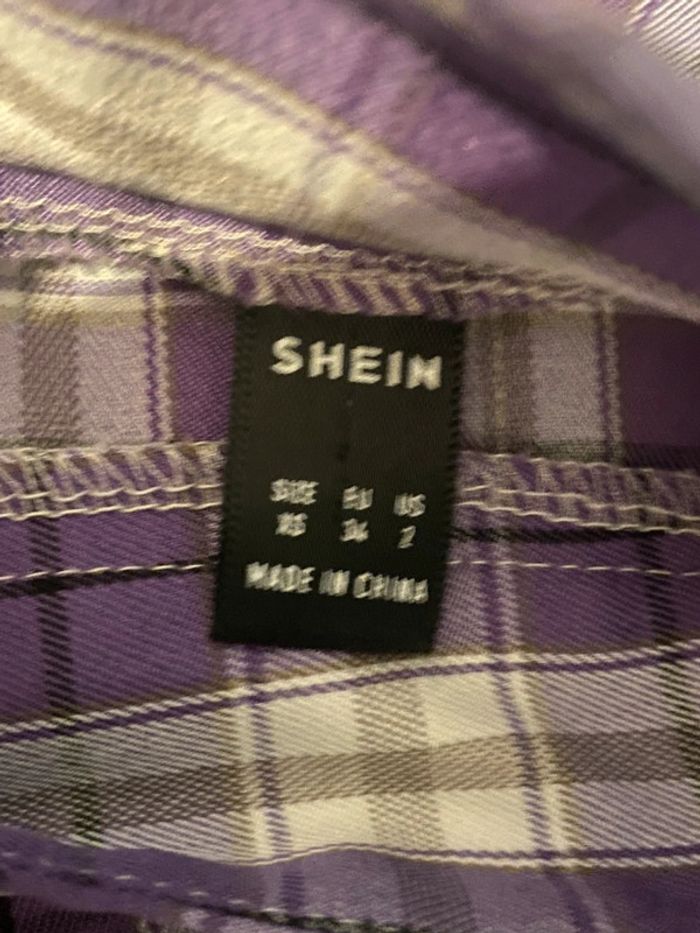 Pantalon à carreaux, larges violet - photo numéro 2