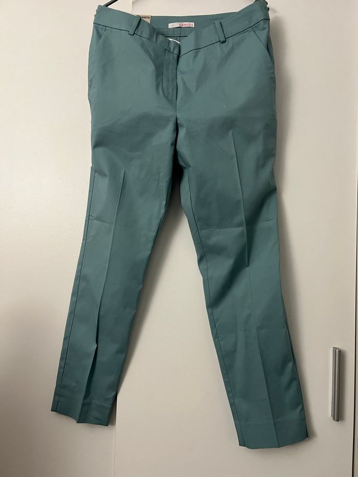 Pantalon cigarette bleu clair Camaïeu