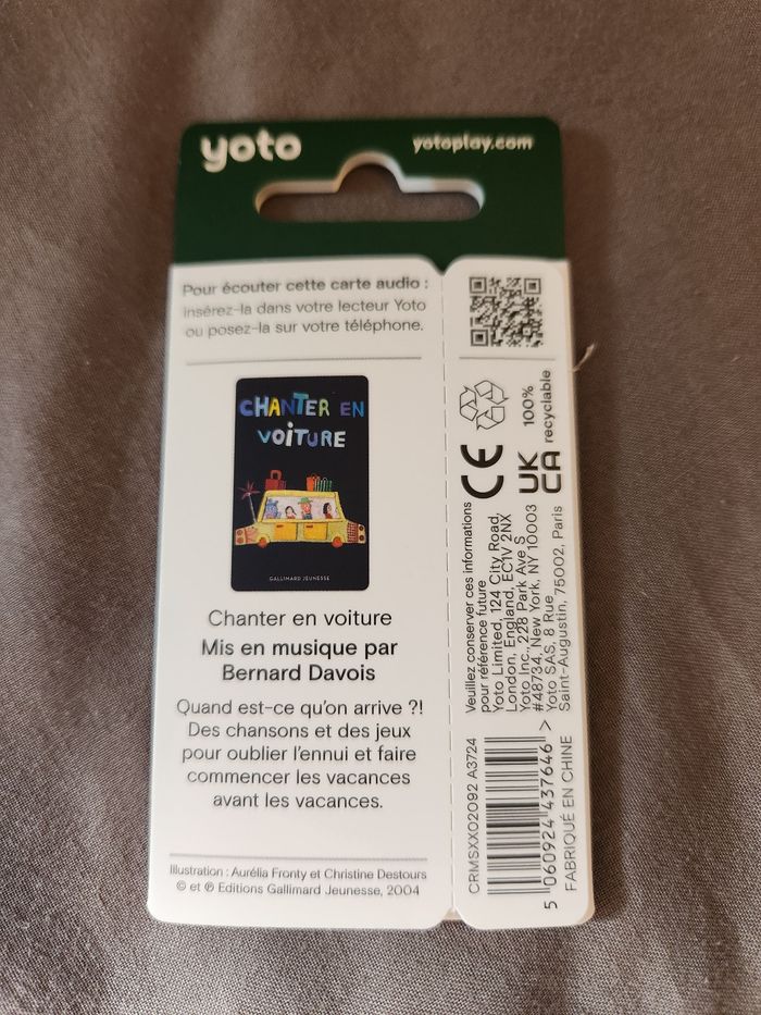 carte yoto chanter en voiture - photo numéro 2