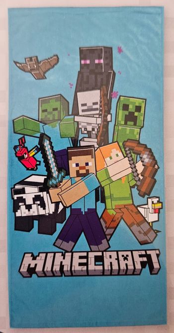 Serviette de bain (drap de plage 70 x 140 cm) - Minecraft - Microfibre douce