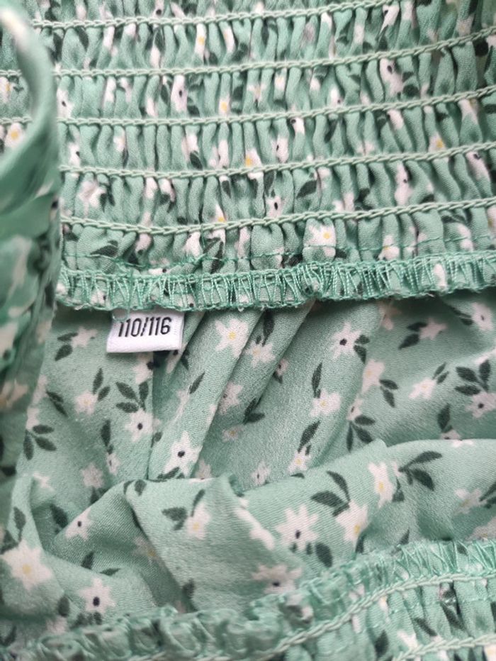 Combi short 5 ans 110-116 cm verte à fleurs - photo numéro 2