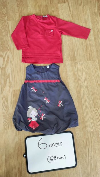robe et maillot (grain de blé) taille 6 mois