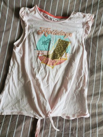 Tee shirt sans manche nœud au ventre 10 ans vertbaudet transat holidays