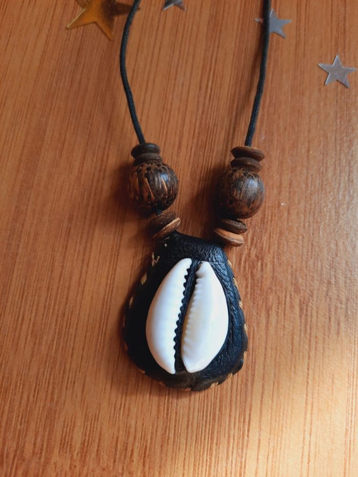 Collier coquillage bois - photo numéro 4