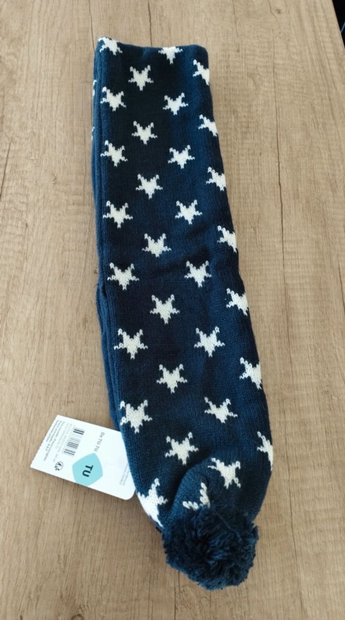 Écharpe garçon chaude bleue marine polaire étoiles TU Z'Génération - photo numéro 3