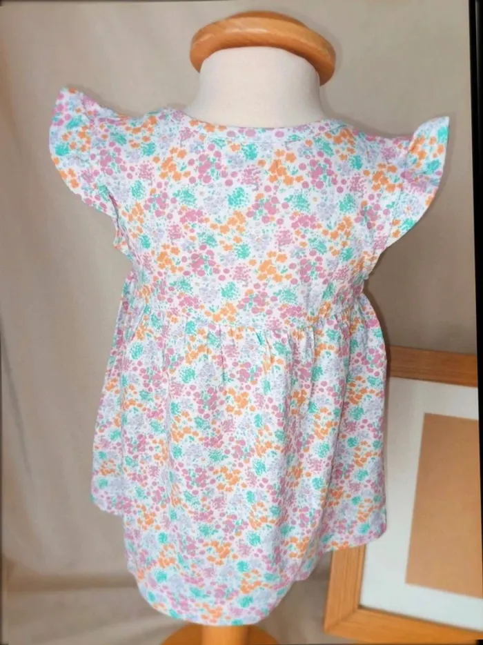 Robe manches courtes Liberty Betsy neuve Pat et Ripaton fille 3 mois - photo numéro 4