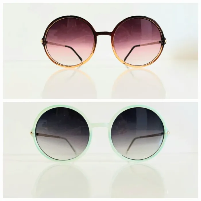 Lot de deux lunettes de soleil femme marron et verte uvprotection catégorie 3 - photo numéro 2