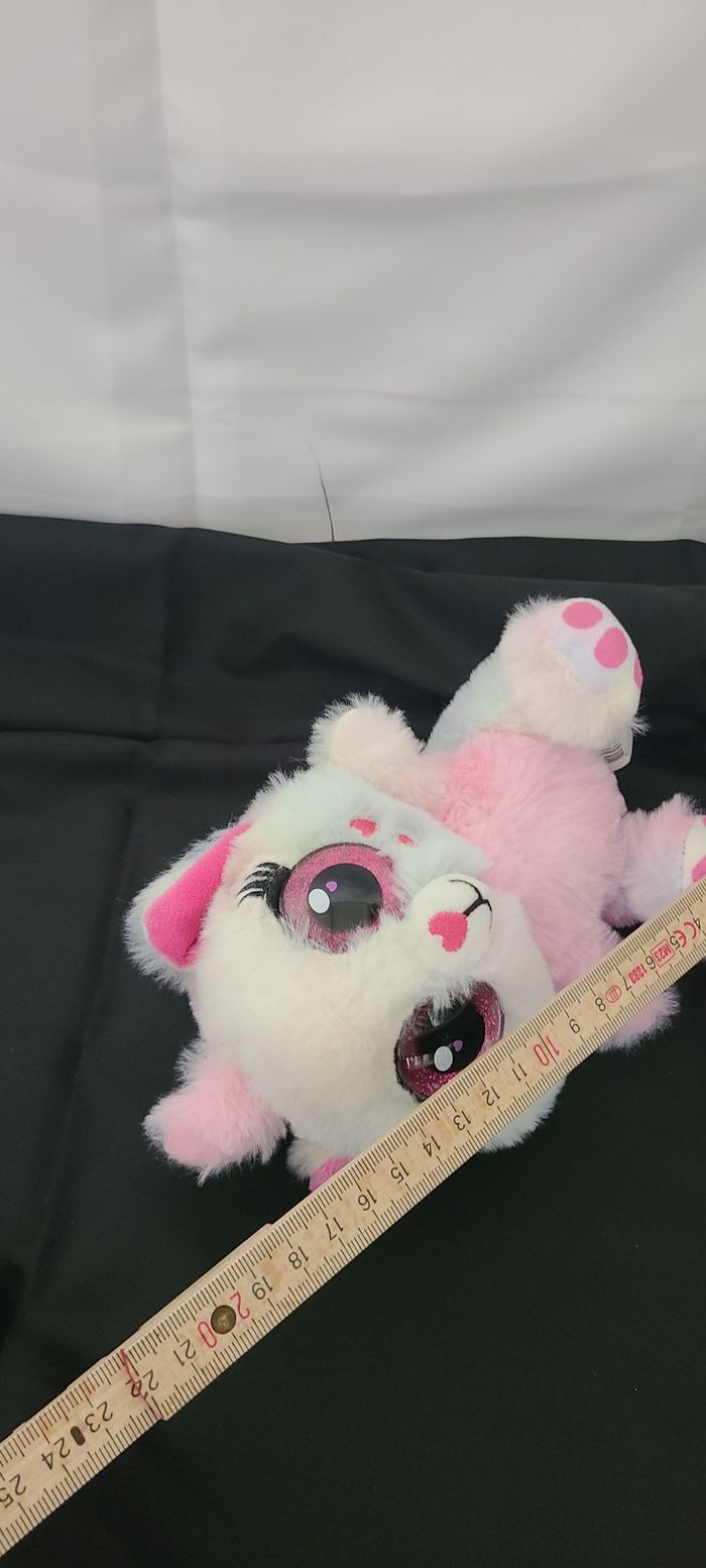 Peluche Ojo aux yeux pailletés BLANC / ROSE - photo numéro 5