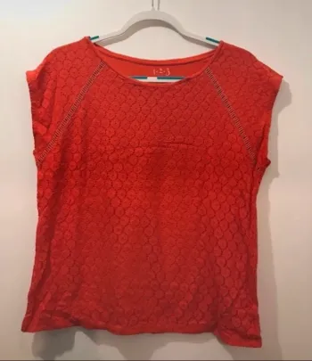 Haut 👚 femme 1.2.3. orange foncé à manches courtes taille 40
