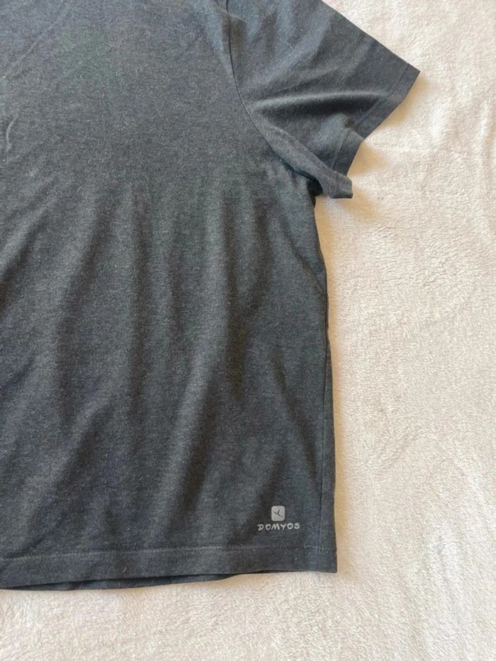 Haut t-shirt de sport à manches courtes noir gris foncé uni basique simple 4XL - photo numéro 2