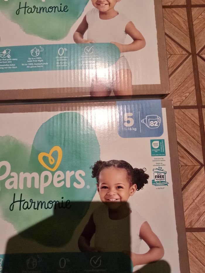 🌟 Pampers hamonie 2x82 couches Tailles 5 (11 - 16 kg) 🌟 - photo numéro 2