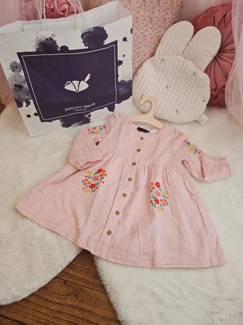 Robe vichy rose à fleurs