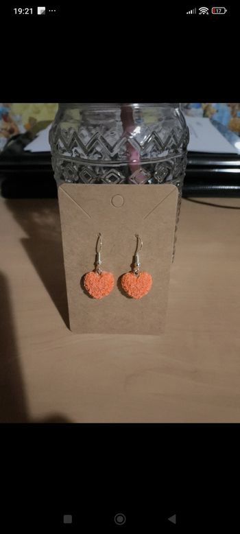 Boucles d'oreilles coeur orange