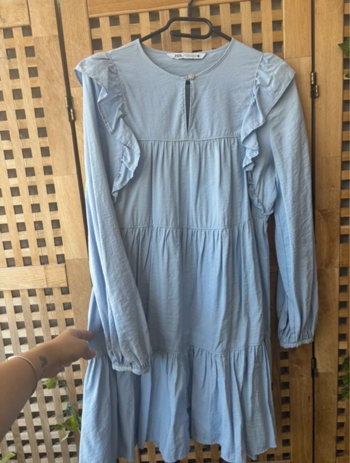 Robe fluide bleu ciel marque Zara taille XS - photo numéro 5