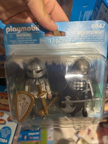 Playmobil Knights 6847 Chevalier Noir et Chevalier d'Argent