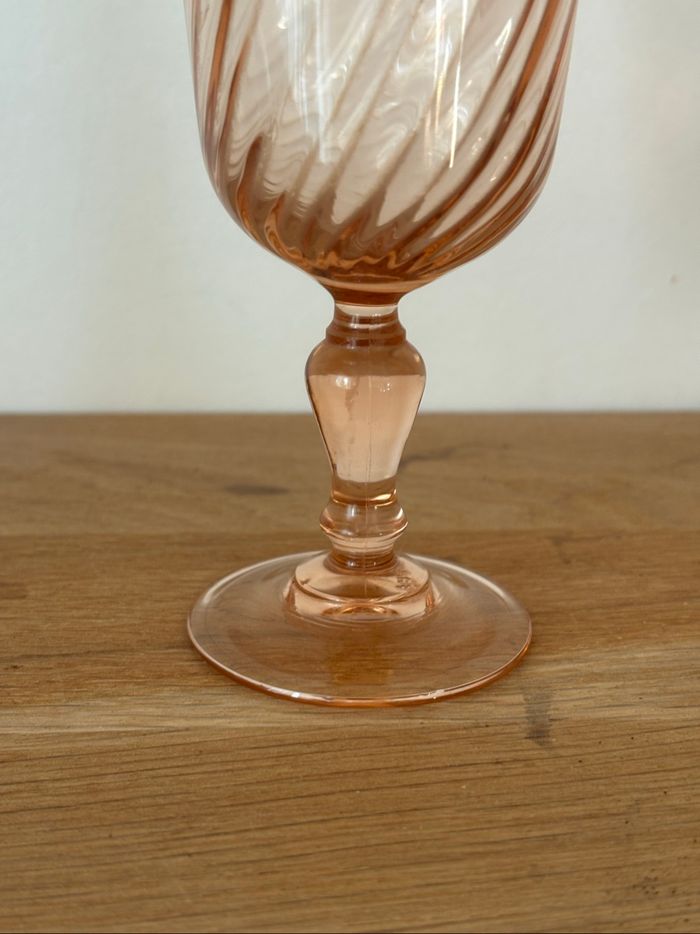 Vintage lot de 6 verres à vin Luminarc Rosaline - photo numéro 4