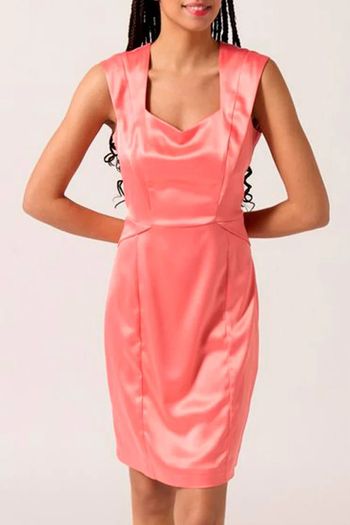 Robe satinée corail Naf Naf