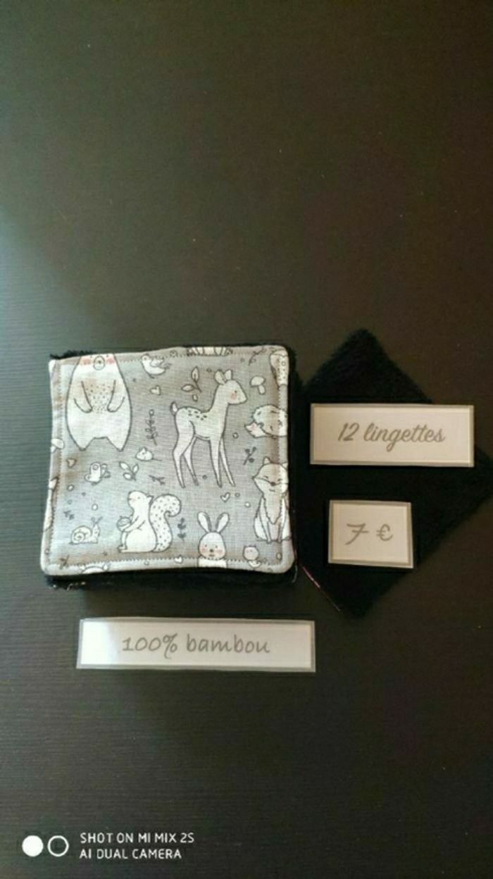 12 lingettes lavables, neuf