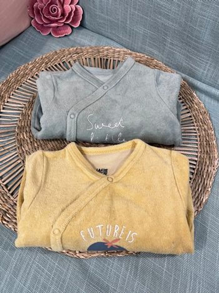 Lot 2 pyjamas velours mixte taille 1 mois - photo numéro 8