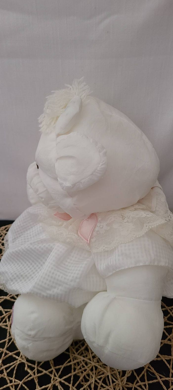 Peluche ancienne Fisher Price Puffalump vache blanche années 80 immaculée - photo numéro 2