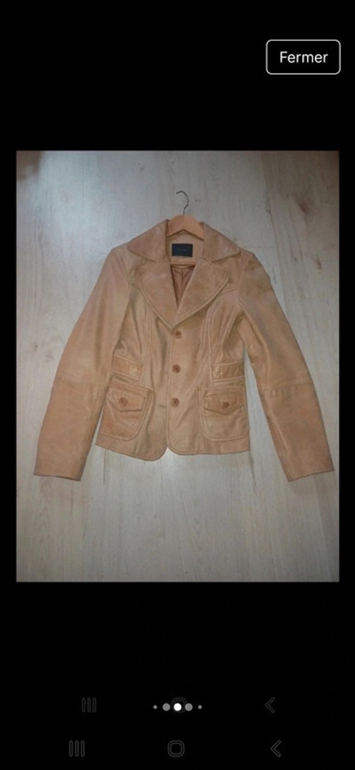 Blazer beige similicuir Vero Moda - photo numéro 3