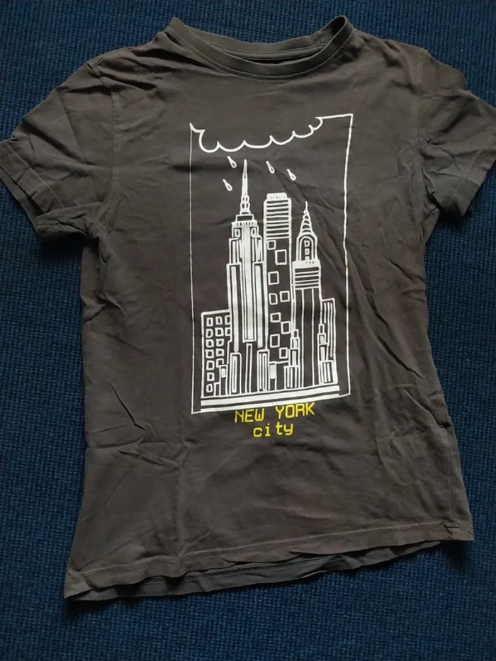 Tee shirt marron gris T10A - photo numéro 2