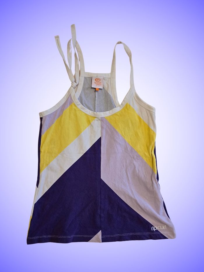Tee-shirt Débardeur Blanc Violet Jaune Taille 38 M Ripcurl