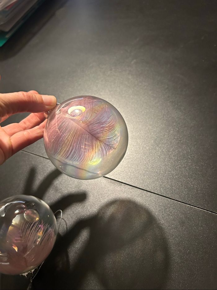 2 Boules plume rose déco - photo numéro 2