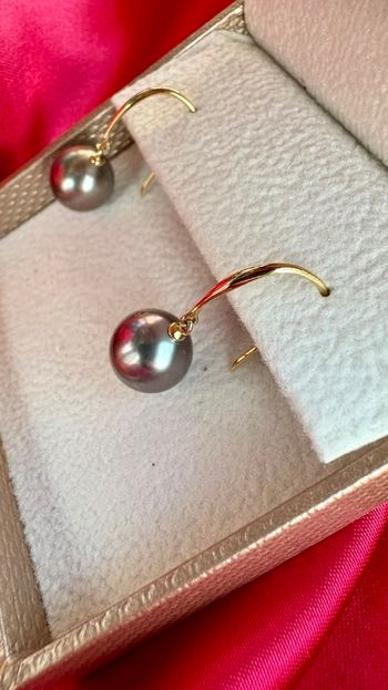 Boucles d'oreilles Or et perles de Tahiti