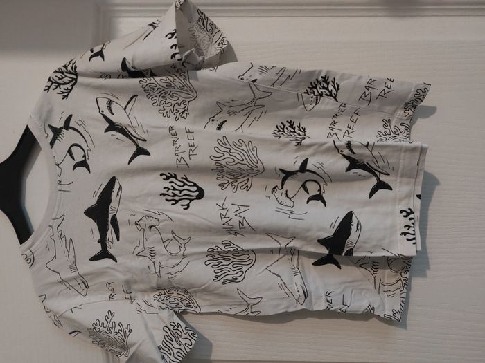 ensemble d'été bleu et blanc requin 10 ans