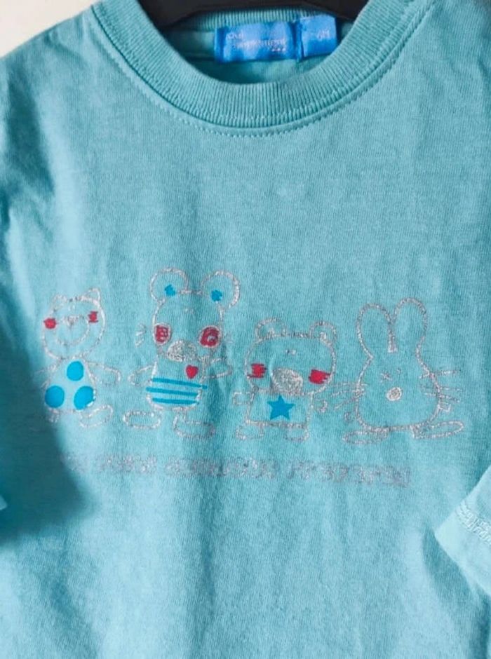 Tee-shirt bleu turquoise Animaux / Tout Simplement - 6 mois / 67cm - photo numéro 2
