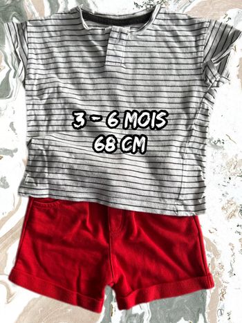 Lot t’shirt Zara et short Obaïbi 6 mois très bon état
