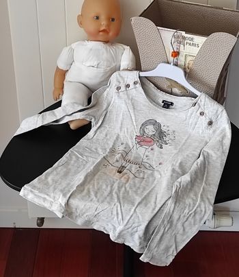 T-shirt manches longues fille – 7 ans – motif fille