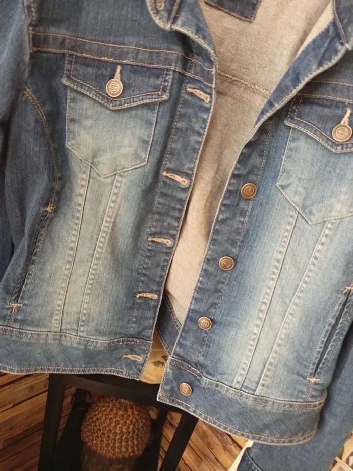 Veste en jean camaïeu t42 - photo numéro 3