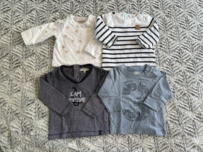 Lot de 4 T-Shirts manches longues 3 mois - photo numéro 2