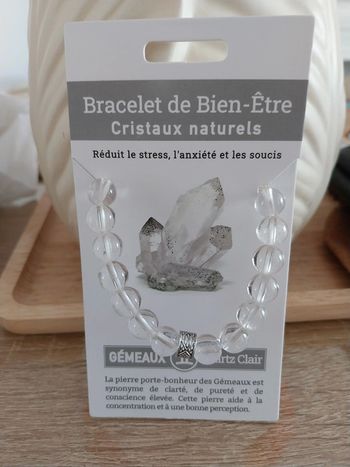 Bracelet cristaux naturels Quartz clair