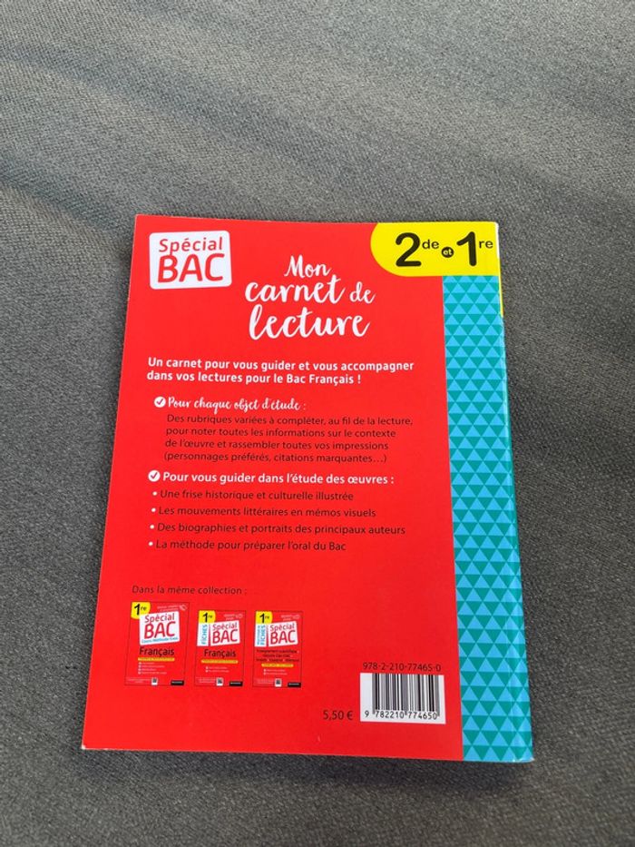 Mon carnet de lecture bac 1 ère seconde œuvre français - photo numéro 2