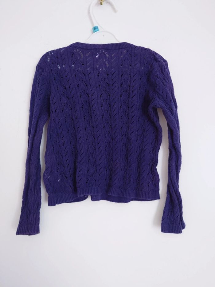 Mignon petit gilet violet en dentelle taille 18 mois - dressing trié par tailles - photo numéro 2