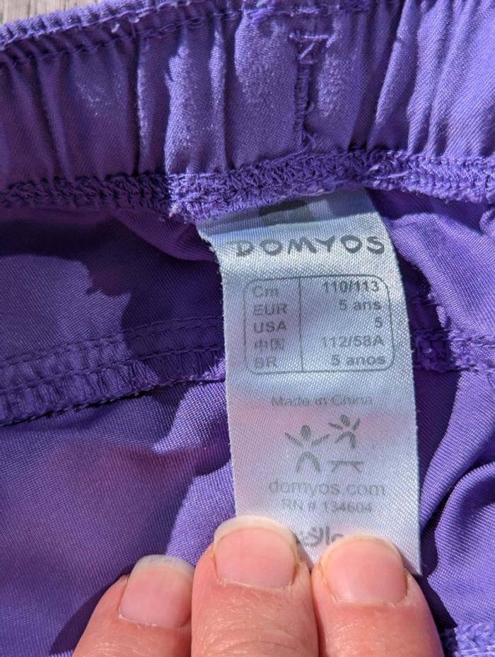 Short de sport violet Domyos 5 ans - photo numéro 2