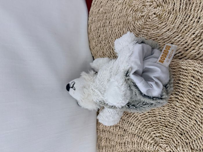 Peluche Doudou Marionnette Chien Husky rodadou - photo numéro 3