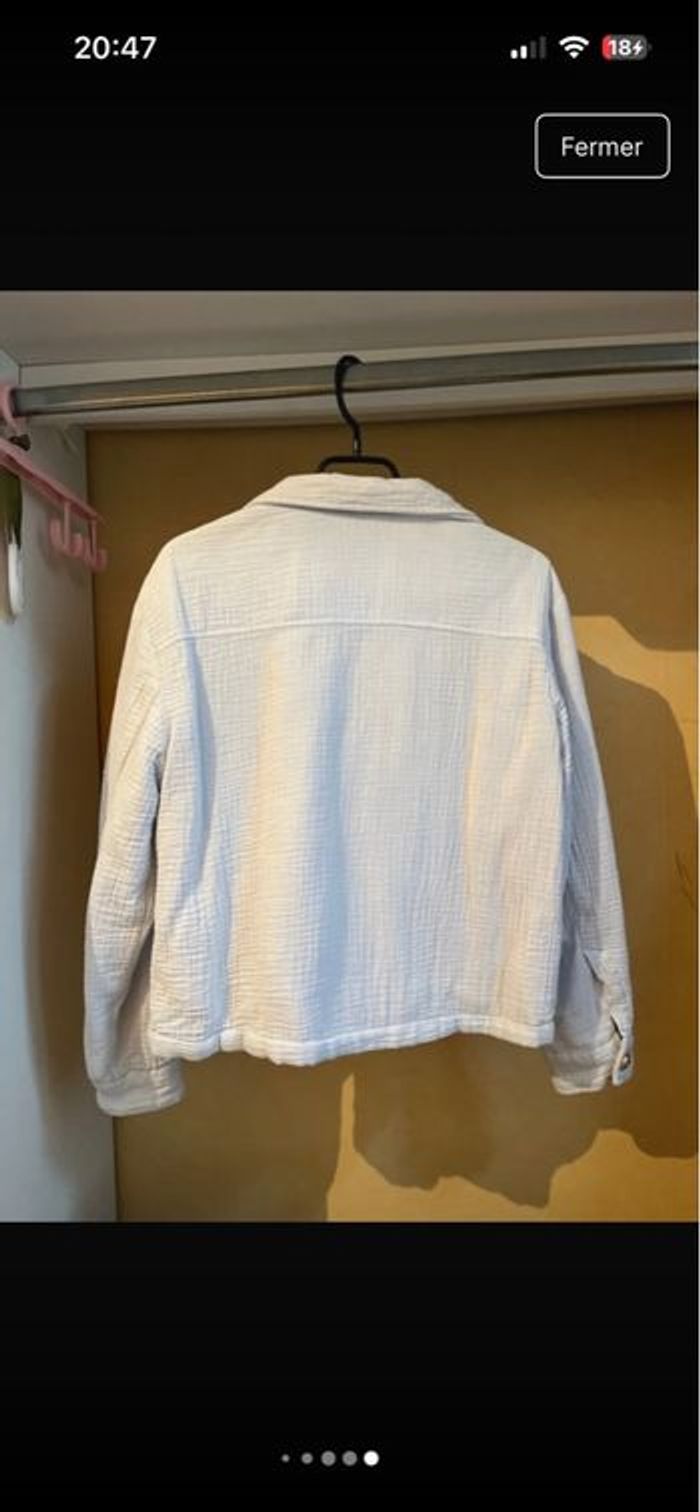 Veste bleue ciel gaz de coton Kiabi S - photo numéro 5