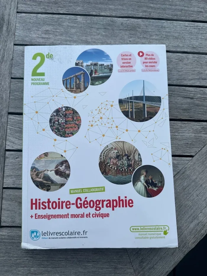 Manuel Histoire-Géographie 2de – LeLivreScolaire.fr – bon état – lycée Paul Cornu Lisieux
