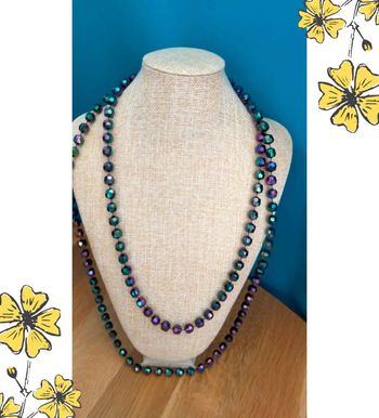 Collier vintage en perles irisées – Collection Reflets de Lavande