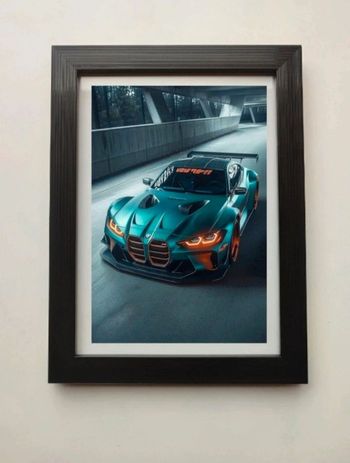Cadre photo avec une photo d'une BMW 