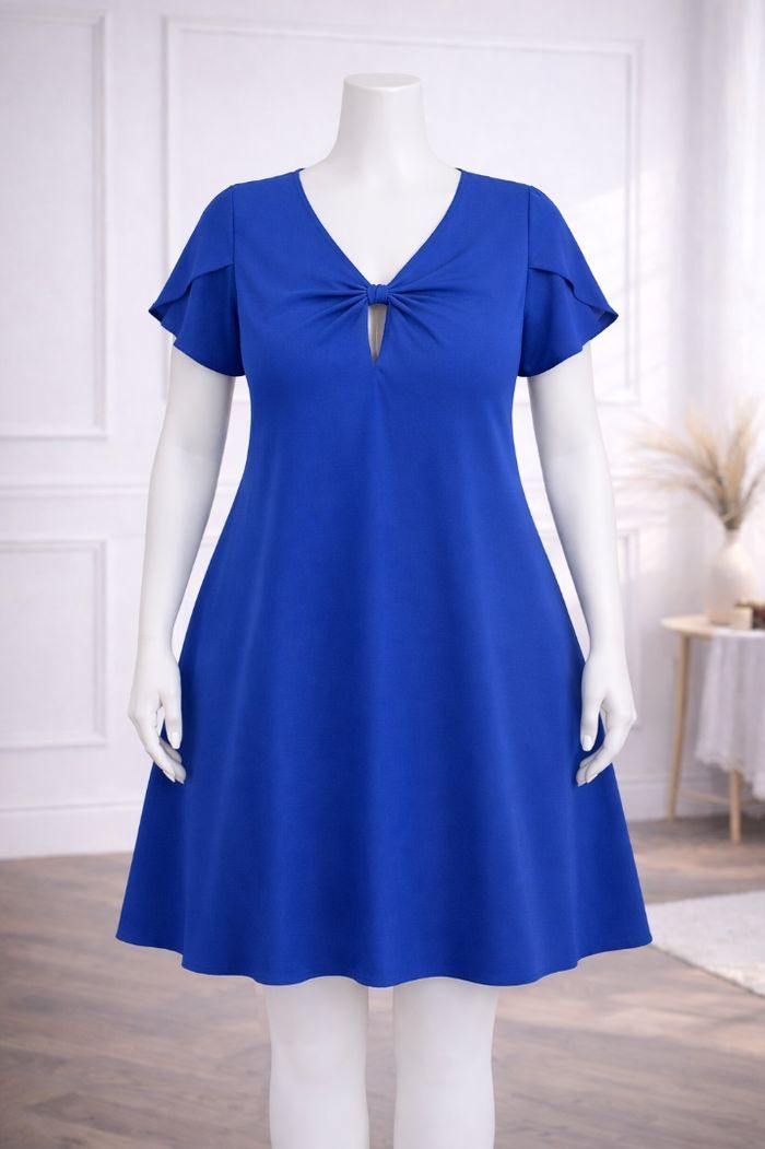 Robe nœud torsadé élégance azur bleu roi Femme taille 54 marque Asos 💍 - photo numéro 4