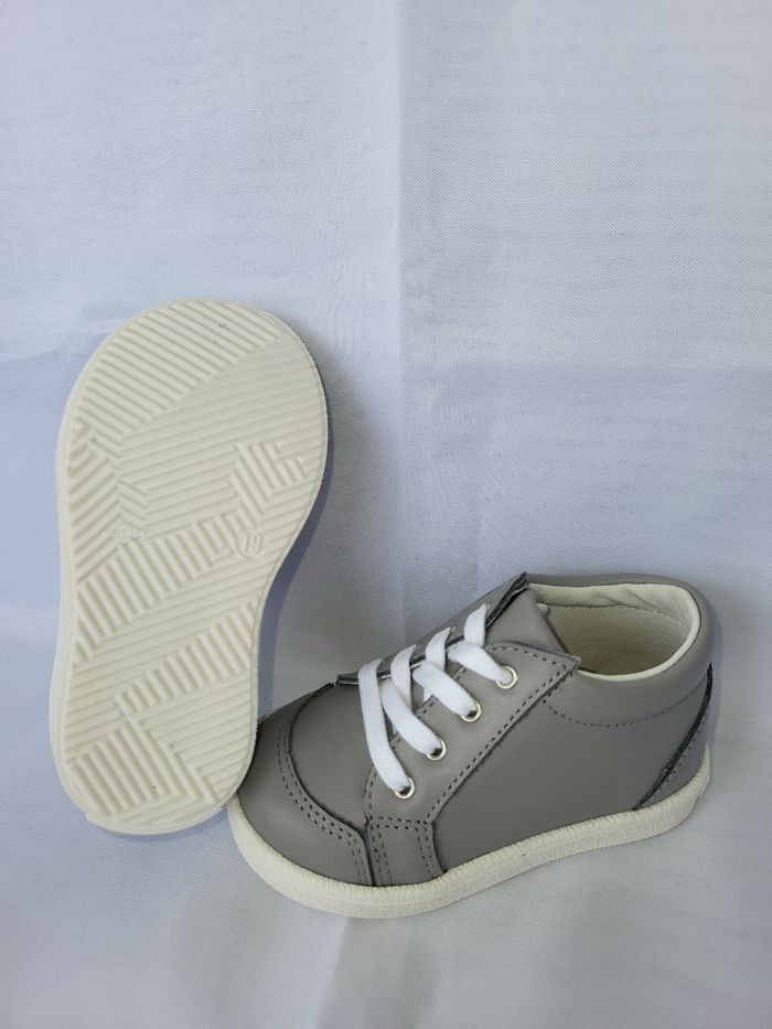 Baskets en cuir gris Point 19 Made in France 🇨🇵 - photo numéro 3